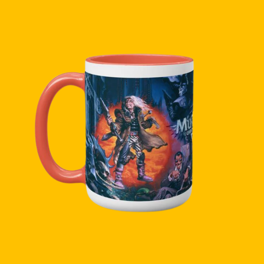 Mutant Chronicles -  Humanity and the Dark Legion Revealed Mug on Heroic Signatures yellow background