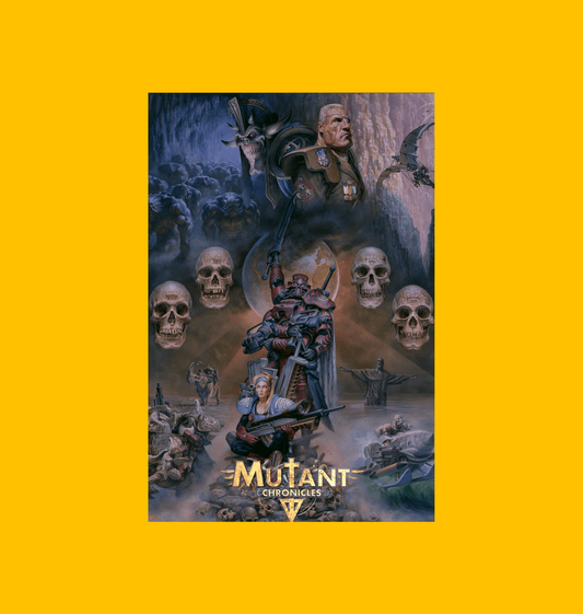 Mutant Chronicles - Brotherhood Beneath the Light of Hope Poster on Heroic Signatures yellow background