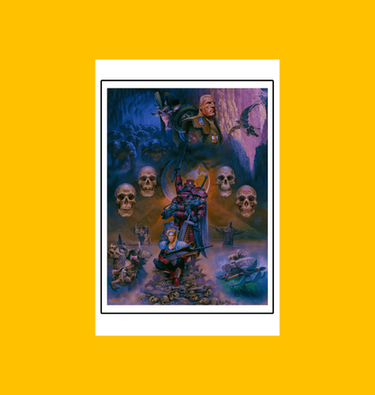Mutant Chronicles - Brotherhood Beneath the Light of Hope Fine Art Print on Heroic Signatures yellow background