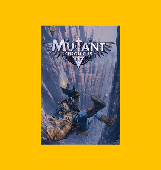 Mutant Chronicles - Mitch Hunter & Pride Freefall Poster on Heroic Signatures yellow background