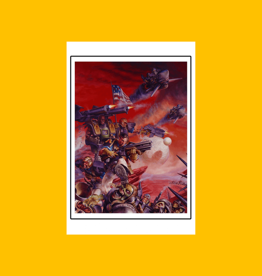 Mutant Chronicles - Capitol Shock Assault Fine Art Print on Heroic Signatures yellow background
