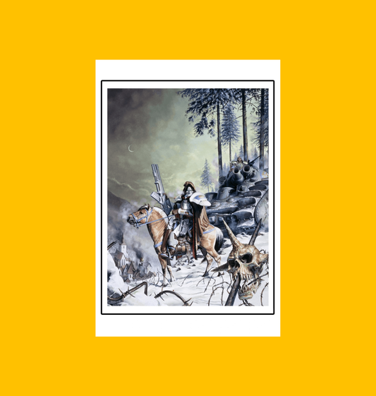 Mutant Chronicles - Riders of the Apocalypse Fine Art Print on Heroic Signatures yellow background