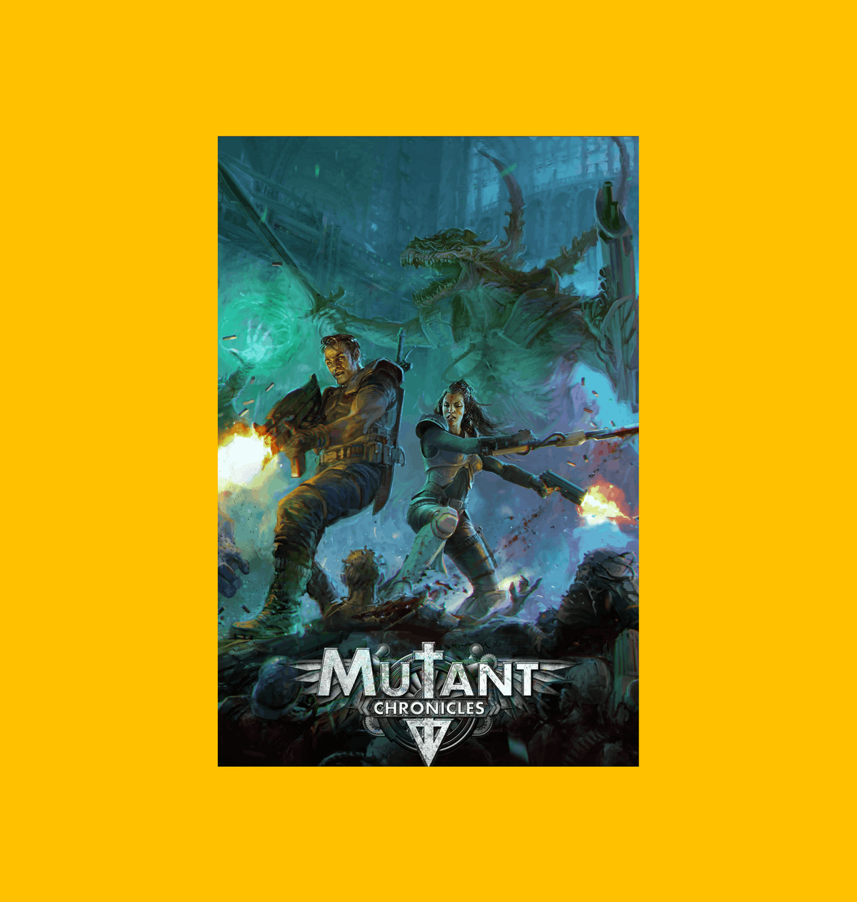 Mutant Chronicles - Siege of the Citadel (2018) Poster on Heroic Signatures yellow background