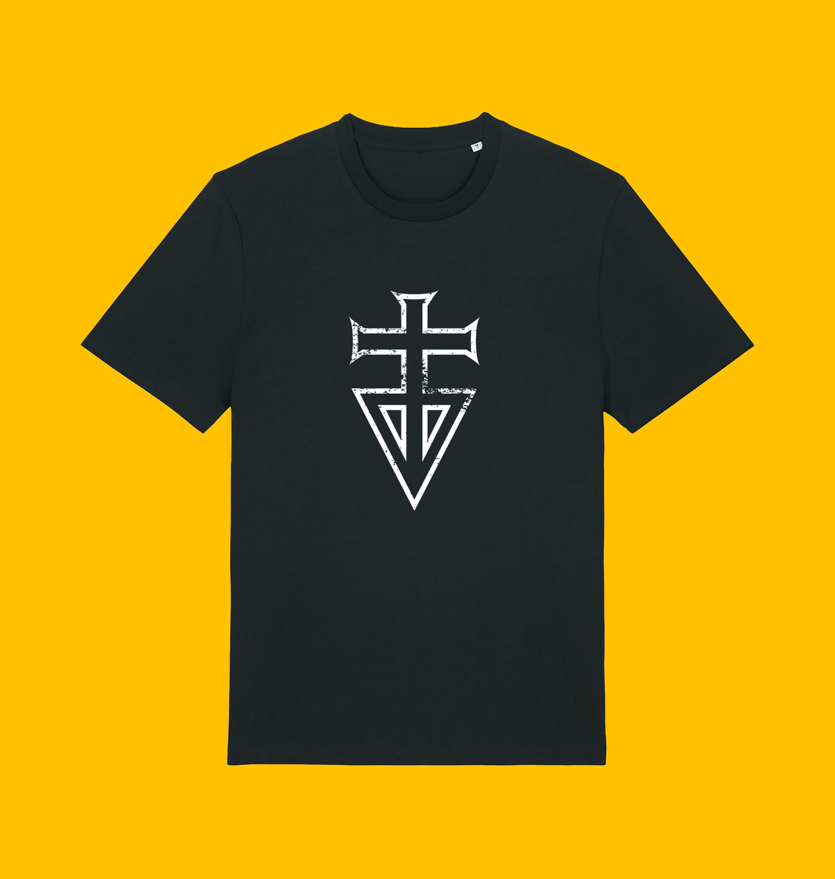 Mutant Chronicles - The Brotherhood Faction T Shirt on Heroic Signatures yellow background