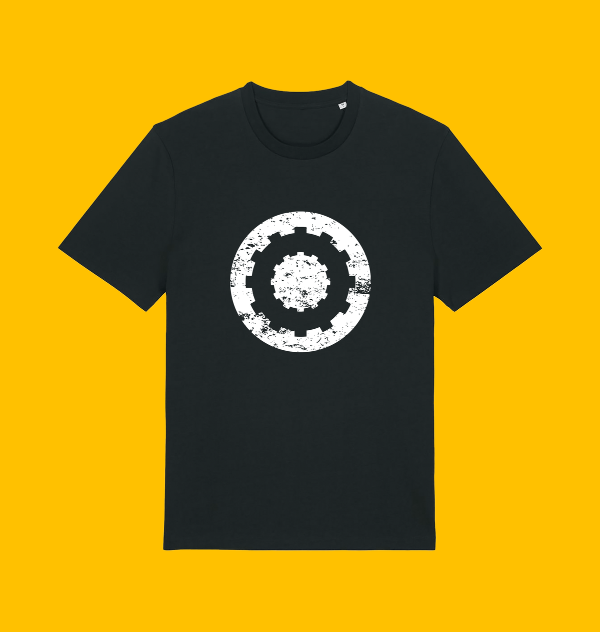 Mutant Chronicles - Bauhaus Faction T Shirt on Heroic Signatures yellow background