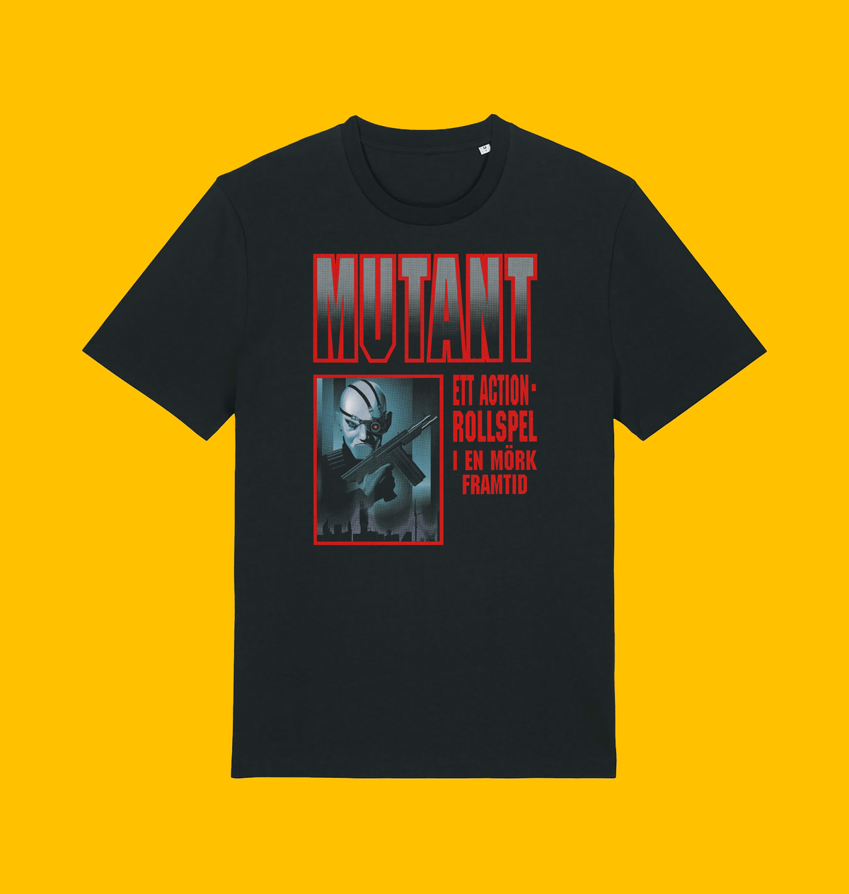 Mutant Year Zero - New Mutant: Blood & Chrome T-Shirt on Heroic Signatures yellow background