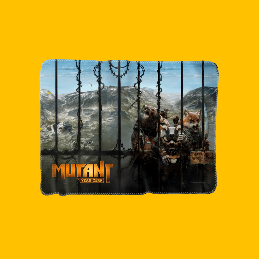 Mutant Year Zero - Paradise Unleashed Premium Blanket on Heroic Signatures yellow background