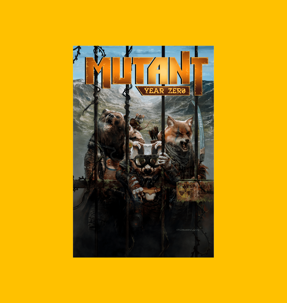 Mutant Year Zero -  Rampage Unleashed Poster on Heroic Signatures yellow background