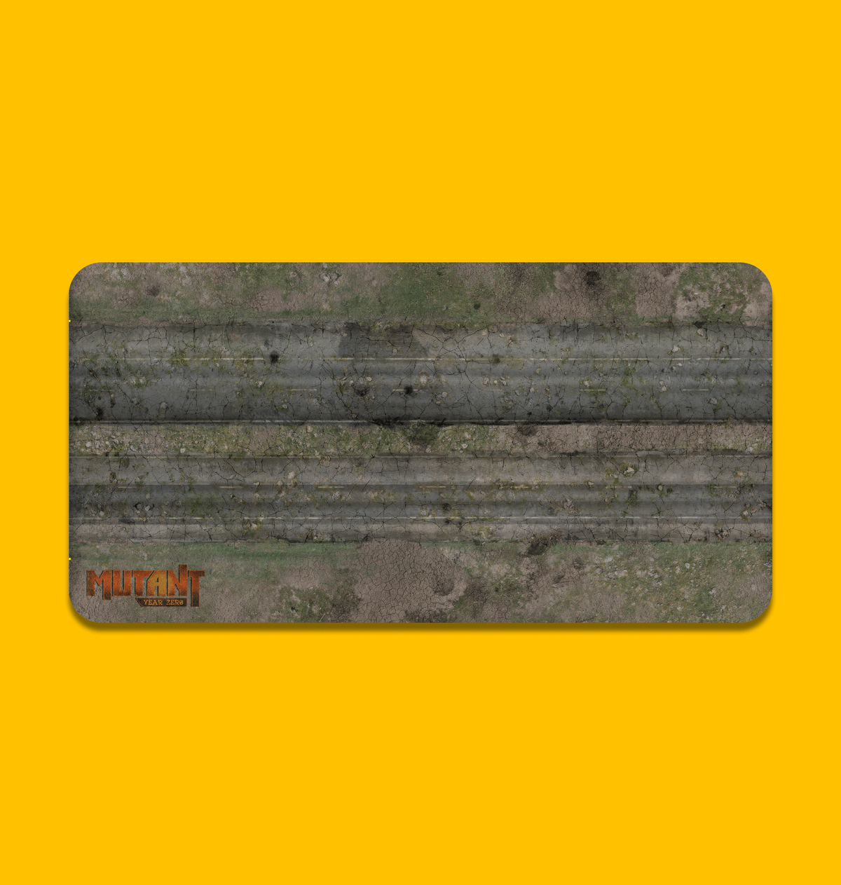 Mutant Year Zero - Ruins of the Zone: Tactical Mat on Heroic Signatures yellow background
