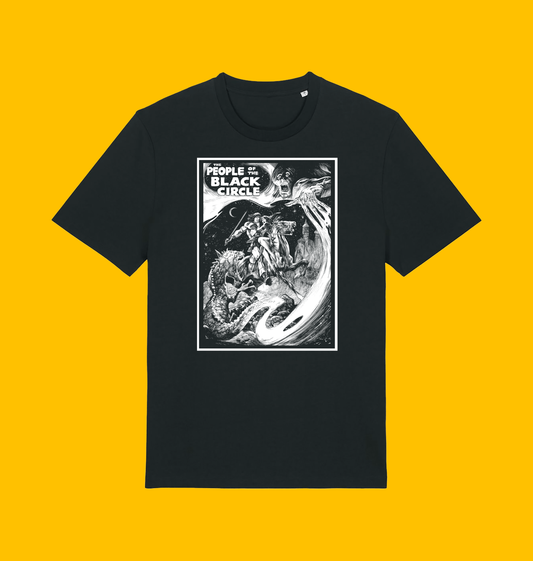 Conan - Savage Sword of Conan People of the Black Circle T Shirt on Heroic Signatures yellow background