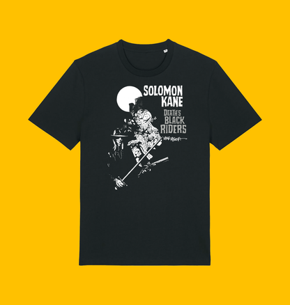 Solomon Kane - Death’s Black Riders T Shirt on Heroic Signatures yellow background