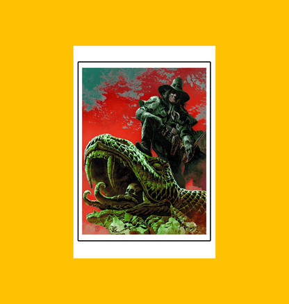 Solomon Kane - Idol of the Serpent Fine Art Print on Heroic Signatures yellow background