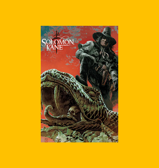 Solomon Kane - Idol of the Serpent Poster on Heroic Signatures yellow background