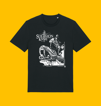 Solomon Kane - Idol of the Serpent T Shirt on Heroic Signatures yellow background