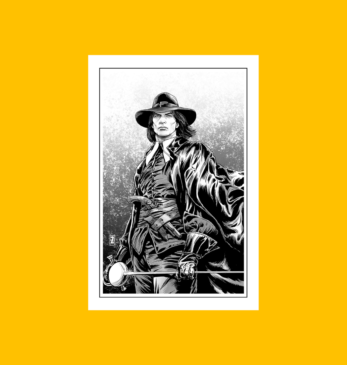 Solomon Kane - Pursuit of the Samhain Abomination Fine Art Print on Heroic Signatures yellow background