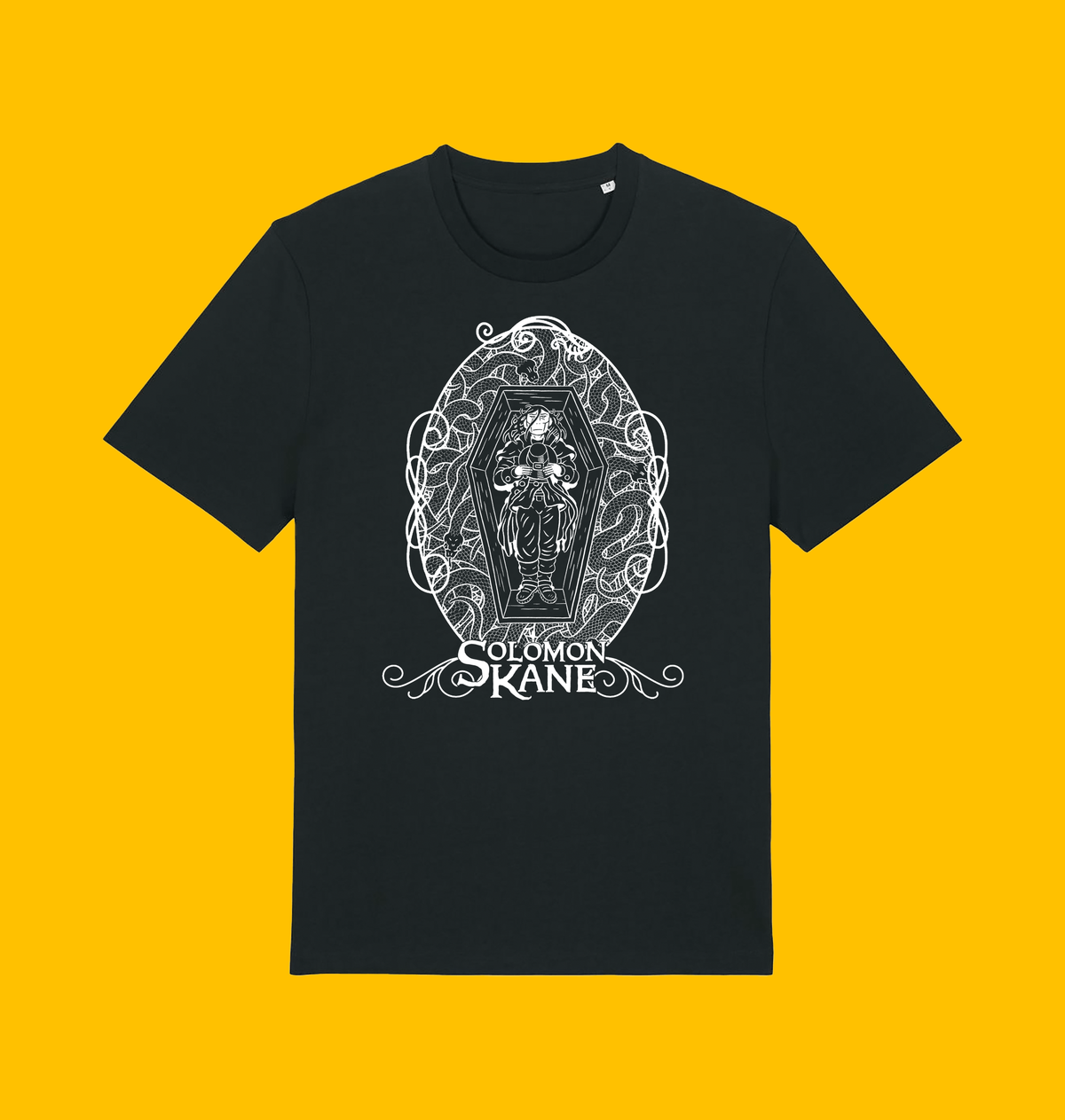 Solomon Kane -  Serpents of the Afterlife T Shirt on Heroic Signatures yellow background