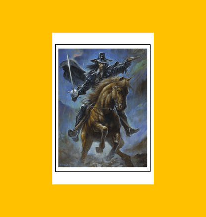 Solomon Kane - Thunder Rider Fine Art Print on Heroic Signatures yellow background