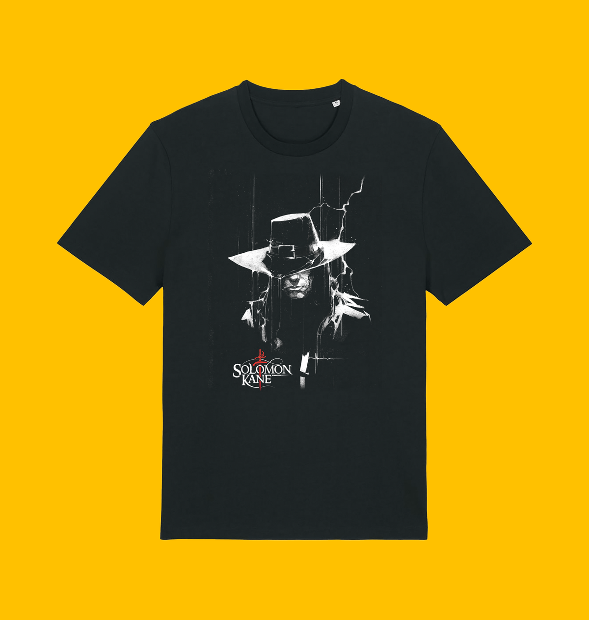 Solomon Kane - Vanquish the Darkness T-Shirt on Heroic Signatures yellow background