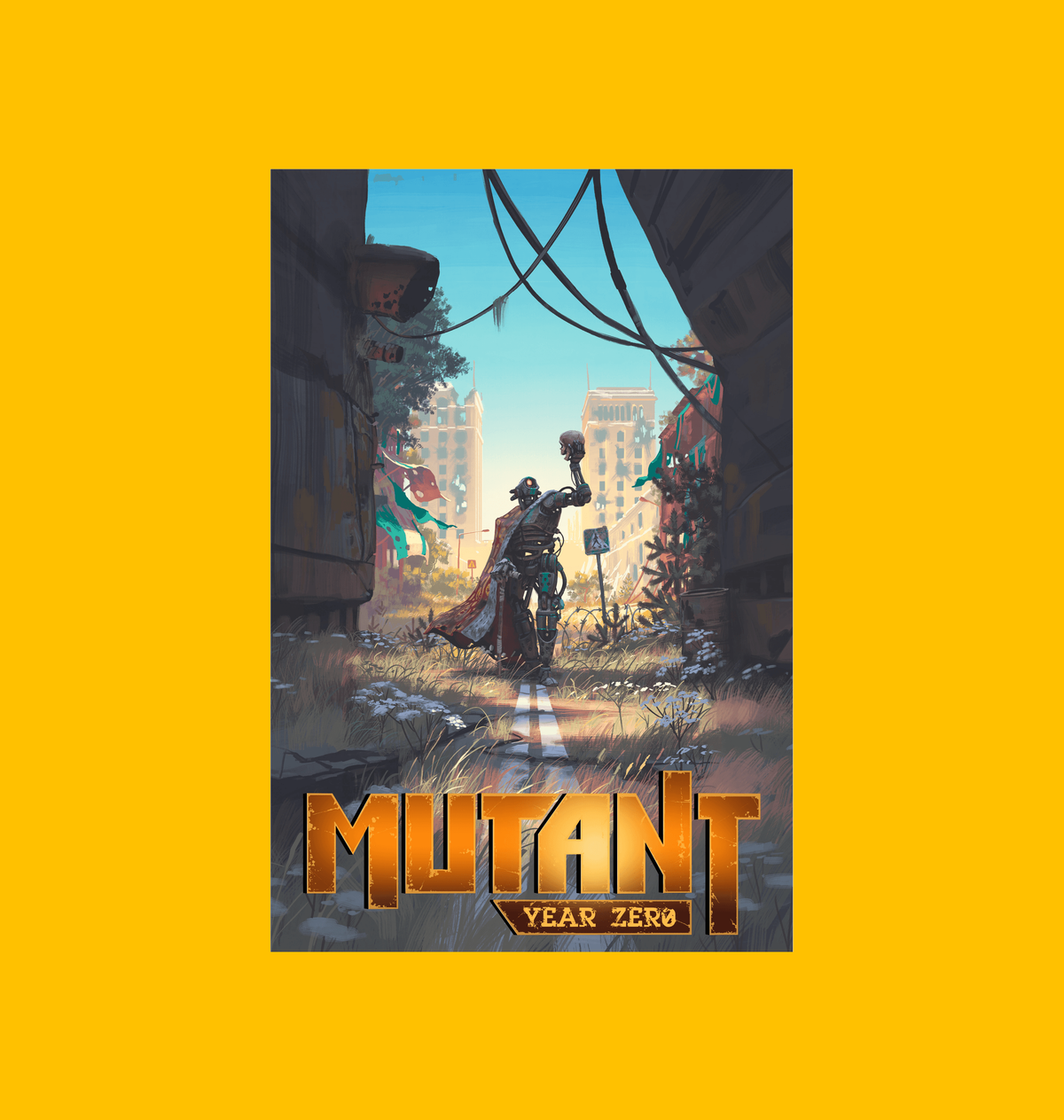 Mutant Year Zero -  Steel and Silence Poster on Heroic Signatures yellow background