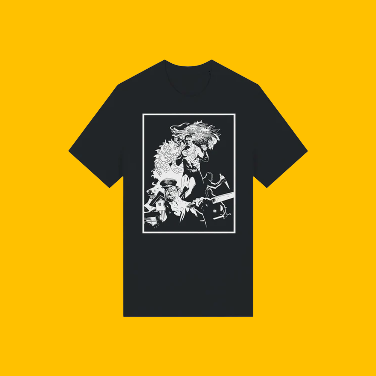 STEVE COSTIGAN: Boxing Against Blades T-Shirt on Heroic Signatures yellow background