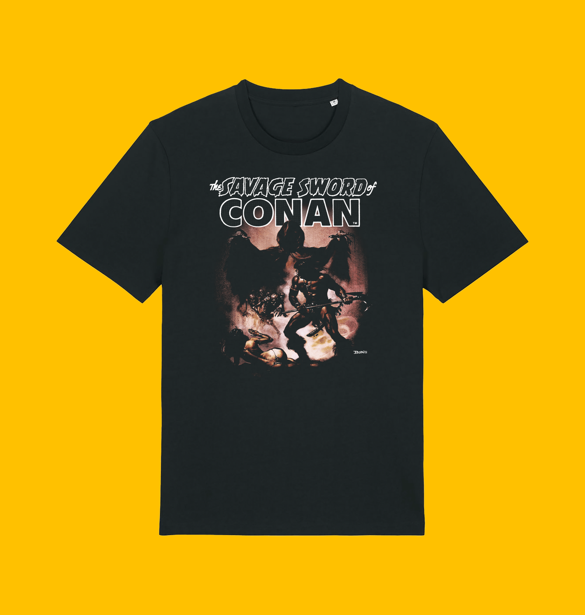 Conan - The Savage Sword of Conan Castle Crimson T Shirt on Heroic Signatures yellow background