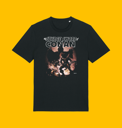 Conan - The Savage Sword of Conan Castle Crimson T Shirt on Heroic Signatures yellow background