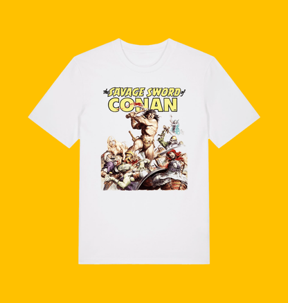 Conan - Wizard of the Black Circle Savage Sword of Conan T Shirt on Heroic Signatures yellow background
